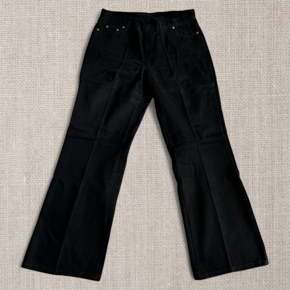 Avenue Blues BLACK Straight Leg Jeans Women's 14 (37x32) 100% Cotton